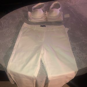 White pants with match crop top
